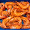 Grosses crevettes blanches cuites de Thaïlande
