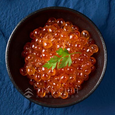 Pink salmon roe soaked in Japanese soy sauce
